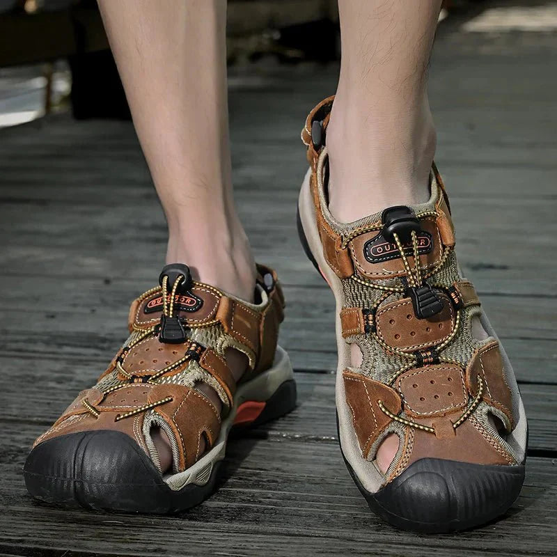 Gladiator | Sandale Pour Hommes En Cuir Véritable