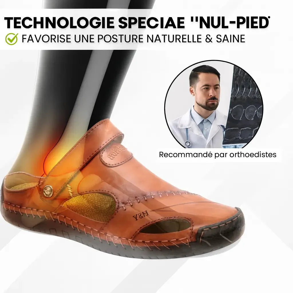 OrthoFlex | Sandales Orthopédiques en Cuir