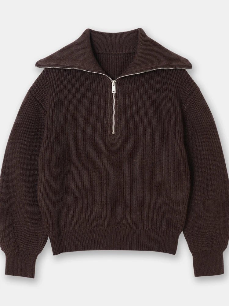 Pull en Tricot pour Femmes avec Fermeture Éclair