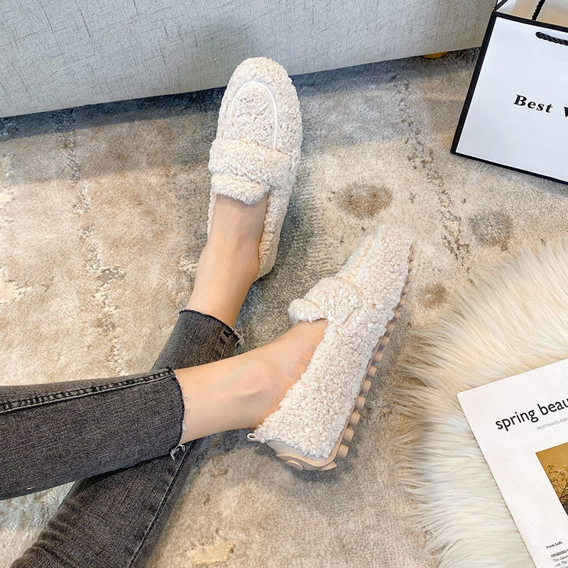 Mocassins Arielle en peluche avec semelle antidérapante | Orthiq
