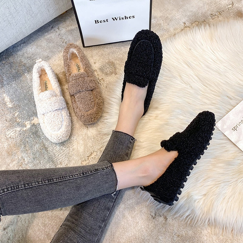 Mocassins Arielle en peluche avec semelle antidérapante | Orthiq