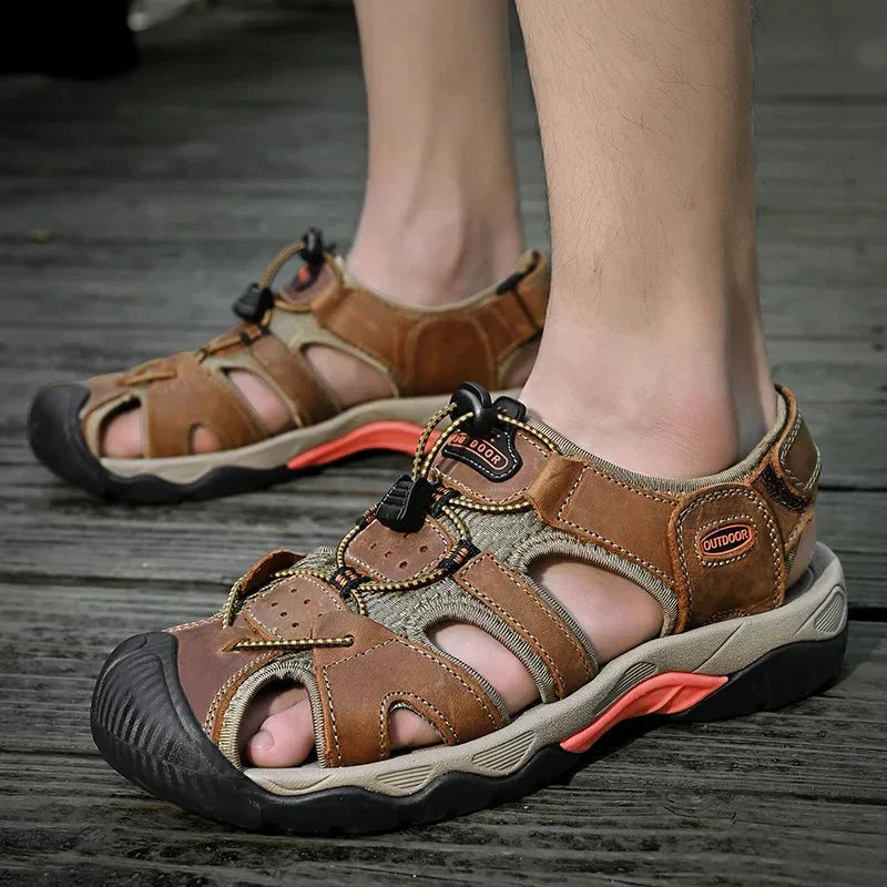 Gladiator | Sandale Pour Hommes En Cuir Véritable