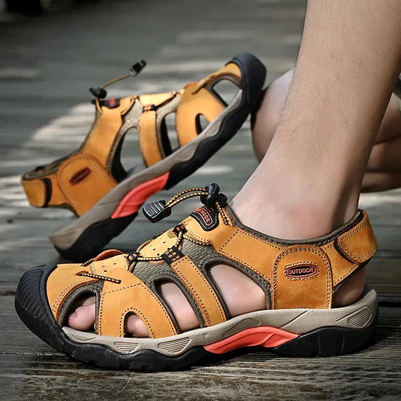 Gladiator | Sandale Pour Hommes En Cuir Véritable